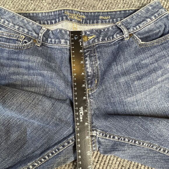 Simply Vera Vera Wang Pant Womens 10 Straight Leg Denim Blue Jean Pockets - Picture 10 of 13